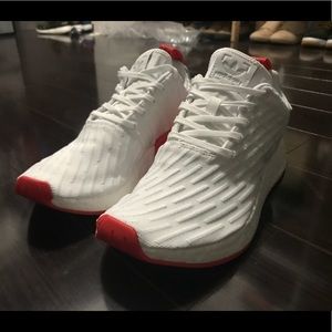 Adidas NMD R1, White/Red, Men’s 9.5, NEW